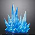 Blue Ice Crystal Structure With Sharp Projections And Glowing Blue Surface