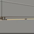 Sleek Modern Linear Pendant Light With Metallic Structure And Illuminated Strip Design 3d model