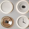 Modern Round Wall Decor Pieces With Lighting Different Design Elements And Clock 3d model