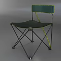 Green Portable Folding Chair With Metal Frame And Durable Fabric Seat