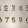 Metal word numbers guide floor numbers 3d model