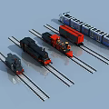 Different Train Models On Railway Tracks With Various Designs 3d model