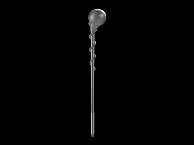 Metal Weapon With Spherical Head And Spiral Shaft Design Details 3d model