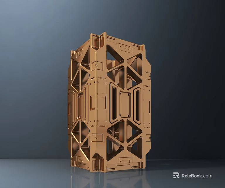 Brown Geometric Framework With Intricate Industrial Design And 3D Model Structure 3d model
