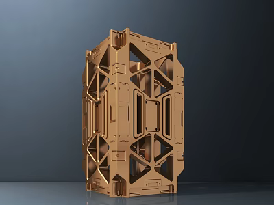 Brown Geometric Framework With Intricate Industrial Design And 3D Model Structure 3d model