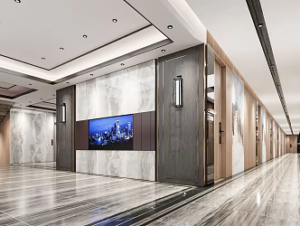 Modern Away Hotel Entrance Away 3d model