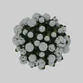 Green Plant Wall Design With White Hydrangea Flowers Green Leaves And Gray Pot