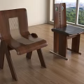 Modern Wooden Leisure Chair Mesh Back Black Seat By Window City Greenery View