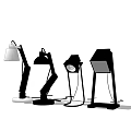 Modern Minimalist Table Lamps In Black And White Various Designs 3d model