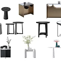 Stylish Side Tables With Various Modern Designs And Materials For Home Decor 3d model