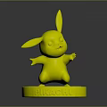 Pikachu Yellow Pokémon Character With Red Cheeks Black Tipped Ears And Base With Name
