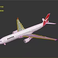 Detailed Qantas Aircraft Model With White Body And Red Tail For Aerospace