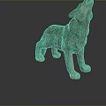 Realistic Howling Wolf Statue Figure With Natural Brown Color And Detailed Texture