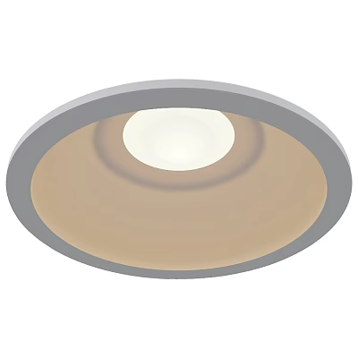 Round Modern Ceiling Light With Gray Frame And Beige Inner Circle 3d model