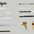 Hand Drawn Musical Instruments Collection Featuring Flutes Recorders And Pan Flutes