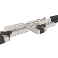 Modern Combination Sofa Fabric Multiplayer Sofa Combination 3d model