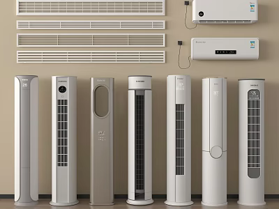Vertical Air Conditioner Fans with Modern Design and Multiple Styles for Home Use 3d model