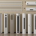 Vertical Air Conditioner Fans with Modern Design and Multiple Styles for Home Use 3d model