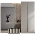 Modern Entryway Hallway Interior Design With Textured Wall Console Table And Decorative Vase 3d model