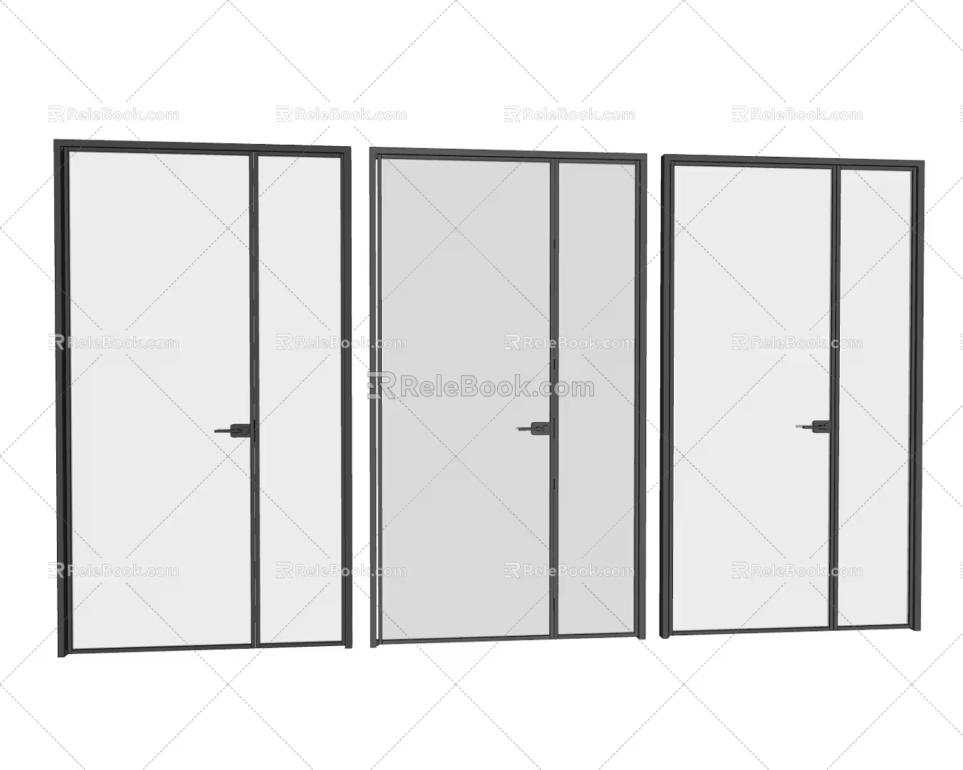 Modern child door swing door swing door combination 3d model