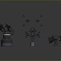 Sci Fi Weapons Display With Turrets Flying Vehicles And 3D Model Installations 3d model