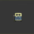 New York Bus Company Eagle Depot Blue Yellow Bus Model With Street Sign
