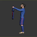 Man In Blue Sports Outfit Holding Messi 10 Barcelona Football Jersey