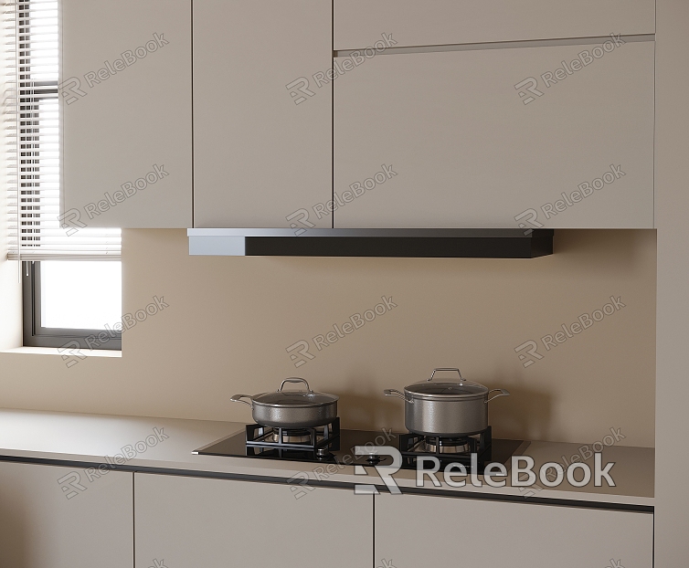 Modern range hood stove suit model