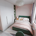 Jane European Children's Room Girls Room Pink European Modern Simple 3d model