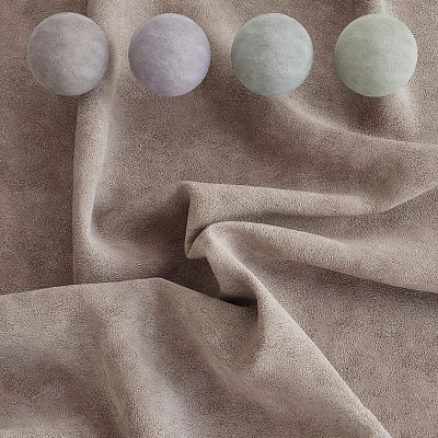 Decorative Sphere Components In Various Colors On Light Brown Wrinkled Fabric 3d model