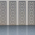 Swing Door With Elegant Chinese Lattice Pattern For Interior Decoration 3d model