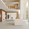 Stylish Modern Clothing Store Interior With Elegant Display Racks And Spacious Fitting Areas