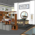 Traditional Chinese Style Book Specialty Store With Wooden Shelves Calligraphy Decor And Display Furniture