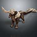 Mythical Creature Character With Brown Body Red Eyes Horned Appendages And Scaled Features