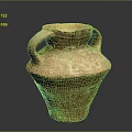 Antique Two Handled Terracotta Jar With Carved Patterns And Textured Surface