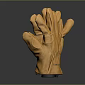 Pair of Yellow Leather Work Gloves Featuring Stitching Details On Dark Background