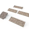 Different Textured Stone Step Designs Featuring Rectangular And Stair Shapes 3d model