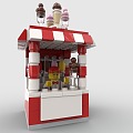 LEGO toy blocks ice cream house shop shop 3d model