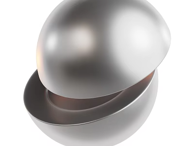 High Quality Silver Metal Spherical Industrial Equipment With Nested Hemisphere Design 3d model