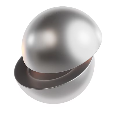 High Quality Silver Metal Spherical Industrial Equipment With Nested Hemisphere Design 3d model