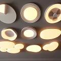 Modern Lighting Fixture Set with Various Shapes Wall Mounted Bright Interior Illumination 3d model