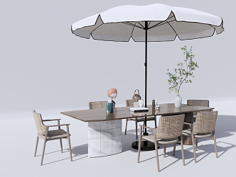 Quiet outdoor tables and chairs outdoor dining tables and chairs 3d model