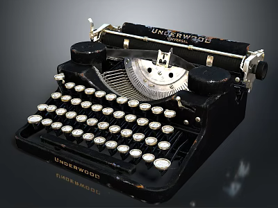 Antique Underwood Vintage Typewriter With Classic Design And Mechanical Keyboard 3d model