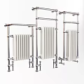 Classic Design White Radiators with Chrome Metal Frames for Home Heating 3d model