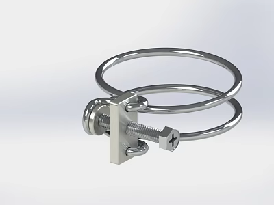 Stainless Steel Double Ring Clamp With Screw Fastener For Secure Mounting 3d model