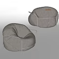 Modern Gray Fabric Single Sofa with Round Plush Design and Metal Frame