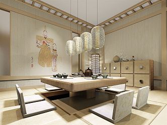 Japanese-style private rooms 3d model