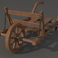 Vintage Wooden Horse Carriage Design With Spoked Wheels And Wooden Planks Structure