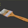 Purly Brand Paint Brush With Wooden Handle And Multi Colored Bristles