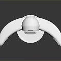 White Computer Stand With Modern Design Circular Top Adjustable Arms And Stable Base 3d model